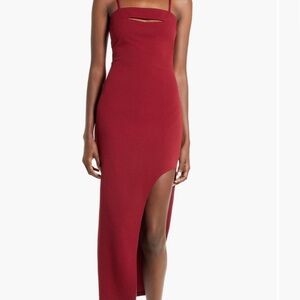 Lulus Wine Keyhole Dress